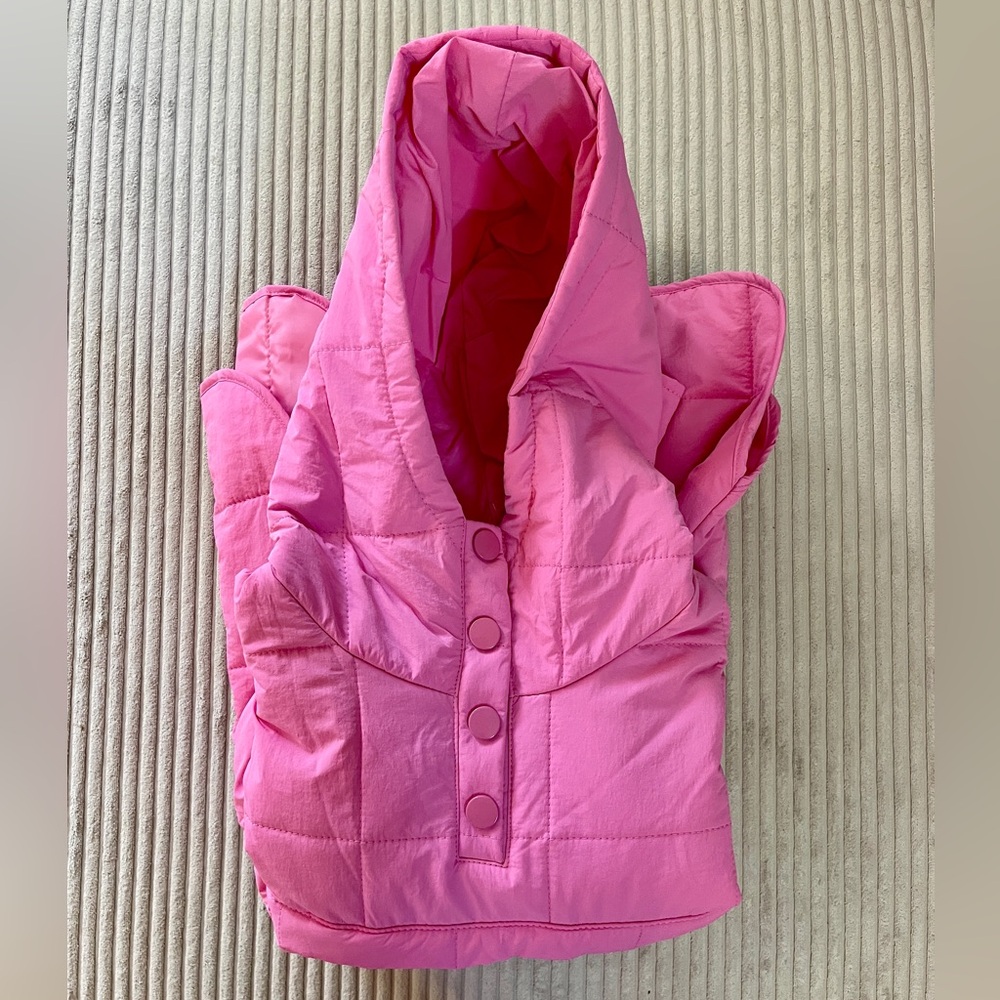 Quilted Pullover Packable Puffer Jacket Oversized Barbie Bubblegum Pink NWOT - Picture 7 of 13